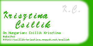 krisztina csillik business card